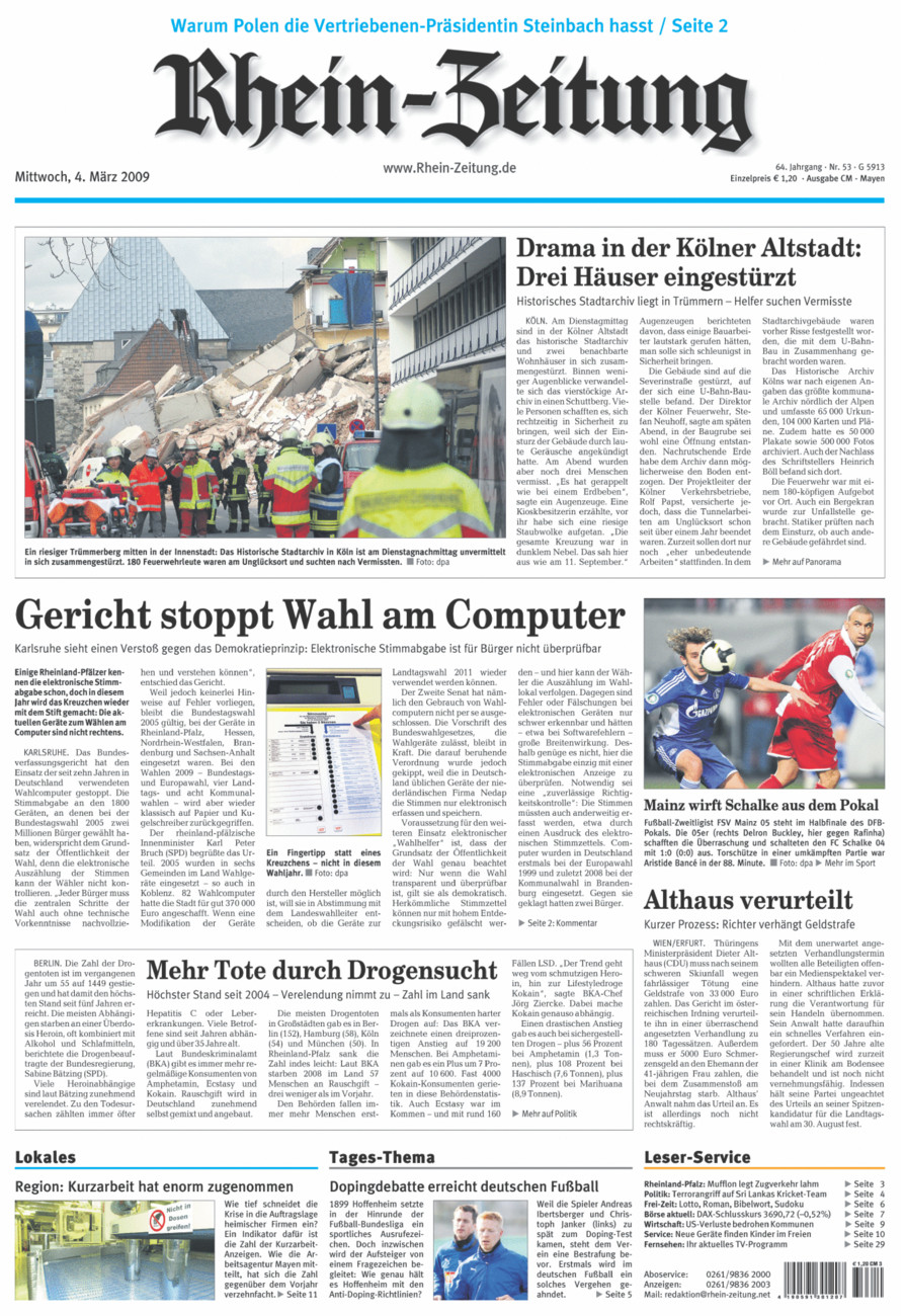 Rhein-Zeitung Andernach & Mayen vom Mittwoch, 04.03.2009