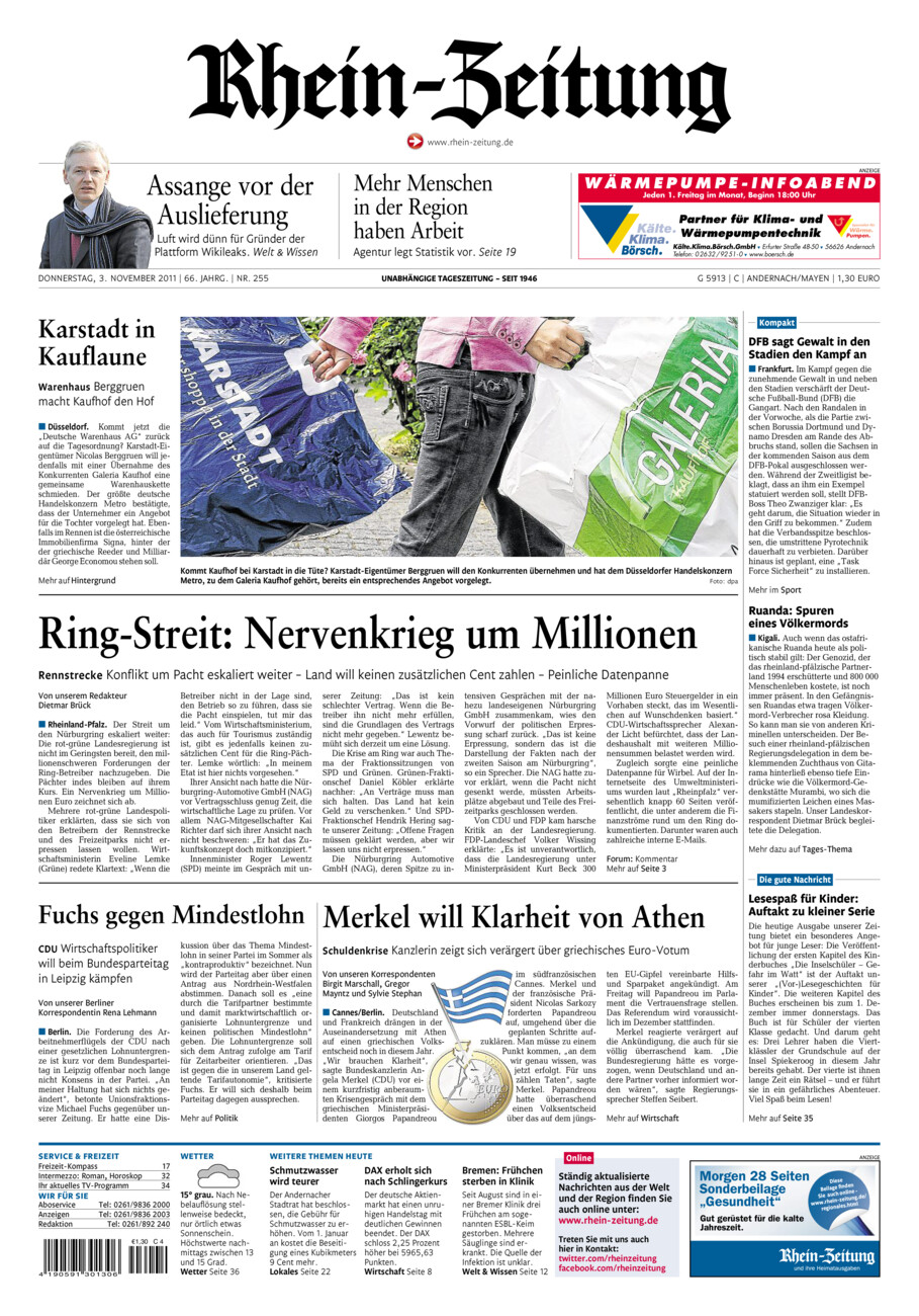 Rhein-Zeitung Andernach & Mayen vom Donnerstag, 03.11.2011