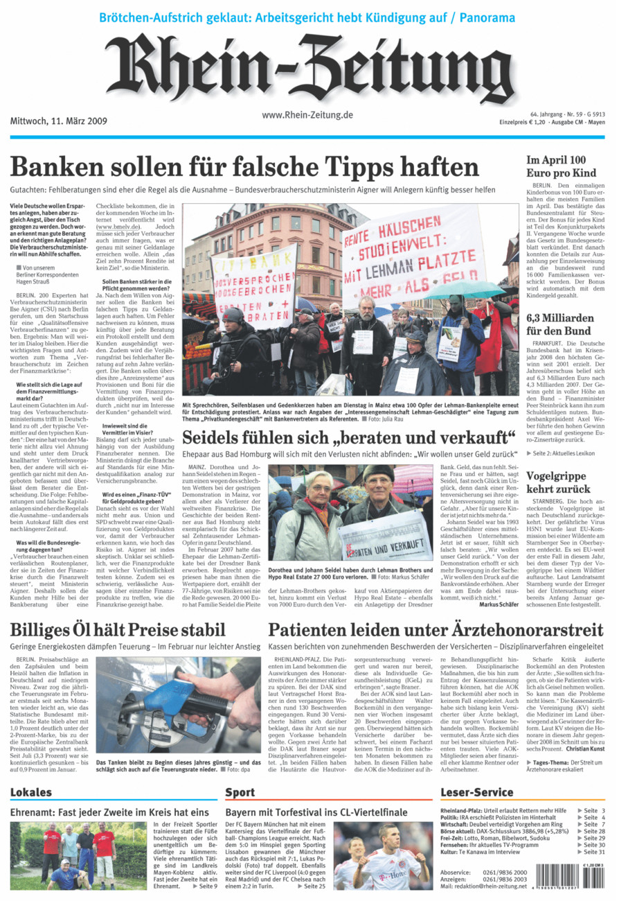 Rhein-Zeitung Andernach & Mayen vom Mittwoch, 11.03.2009