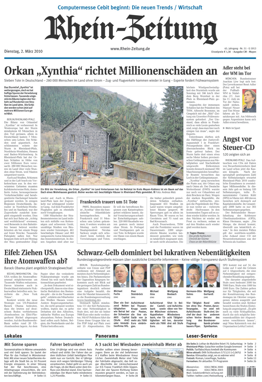 Rhein-Zeitung Andernach & Mayen vom Dienstag, 02.03.2010