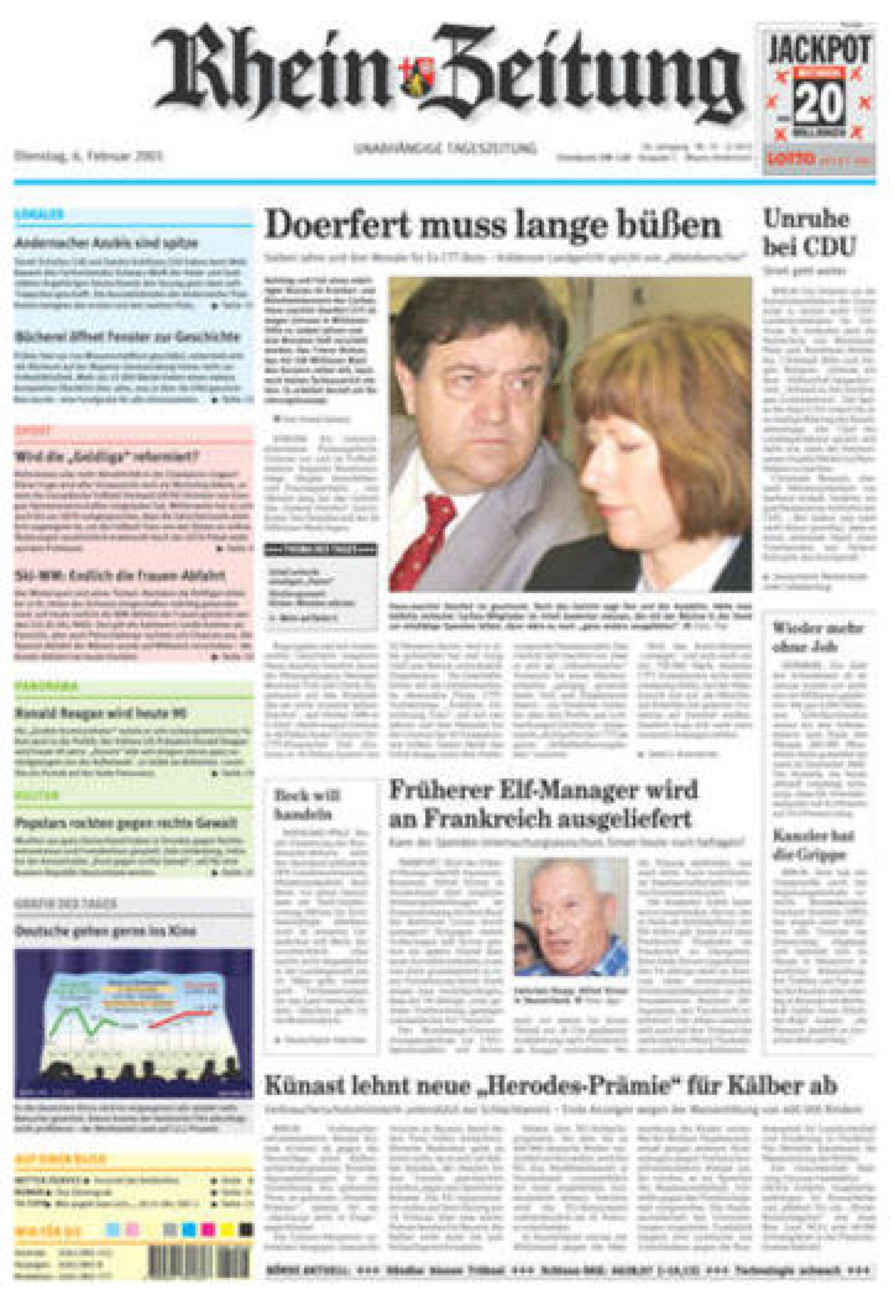 Rhein-Zeitung Andernach & Mayen vom Dienstag, 06.02.2001