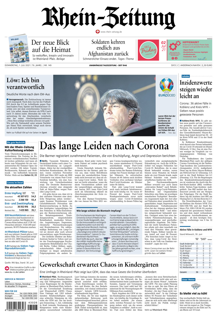 Rhein-Zeitung Andernach & Mayen vom Donnerstag, 01.07.2021
