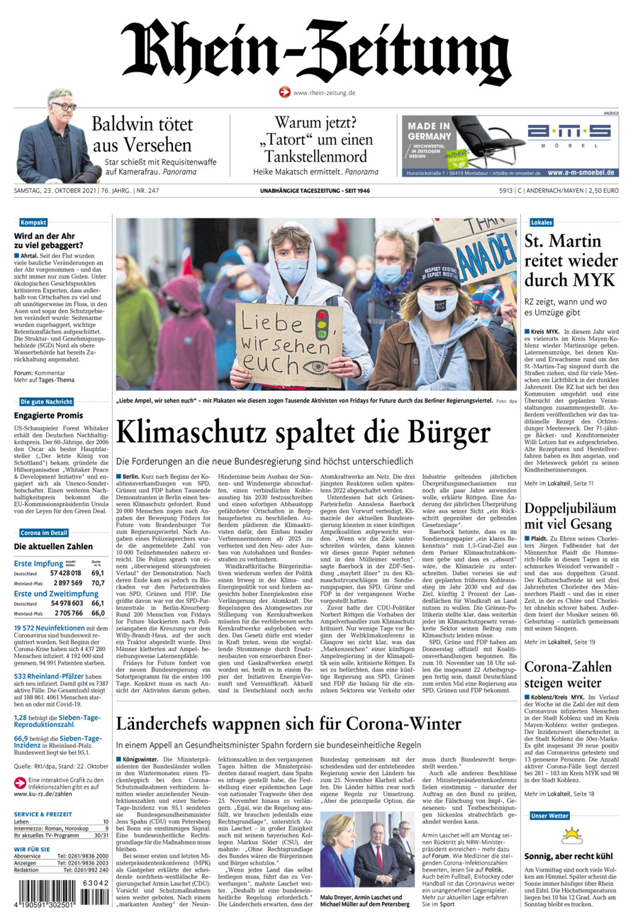 Rhein-Zeitung Andernach & Mayen vom Samstag, 23.10.2021