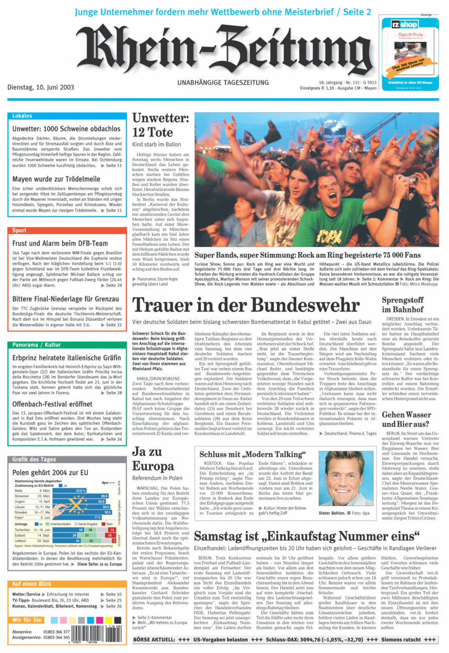 Rhein-Zeitung Andernach & Mayen vom Dienstag, 10.06.2003