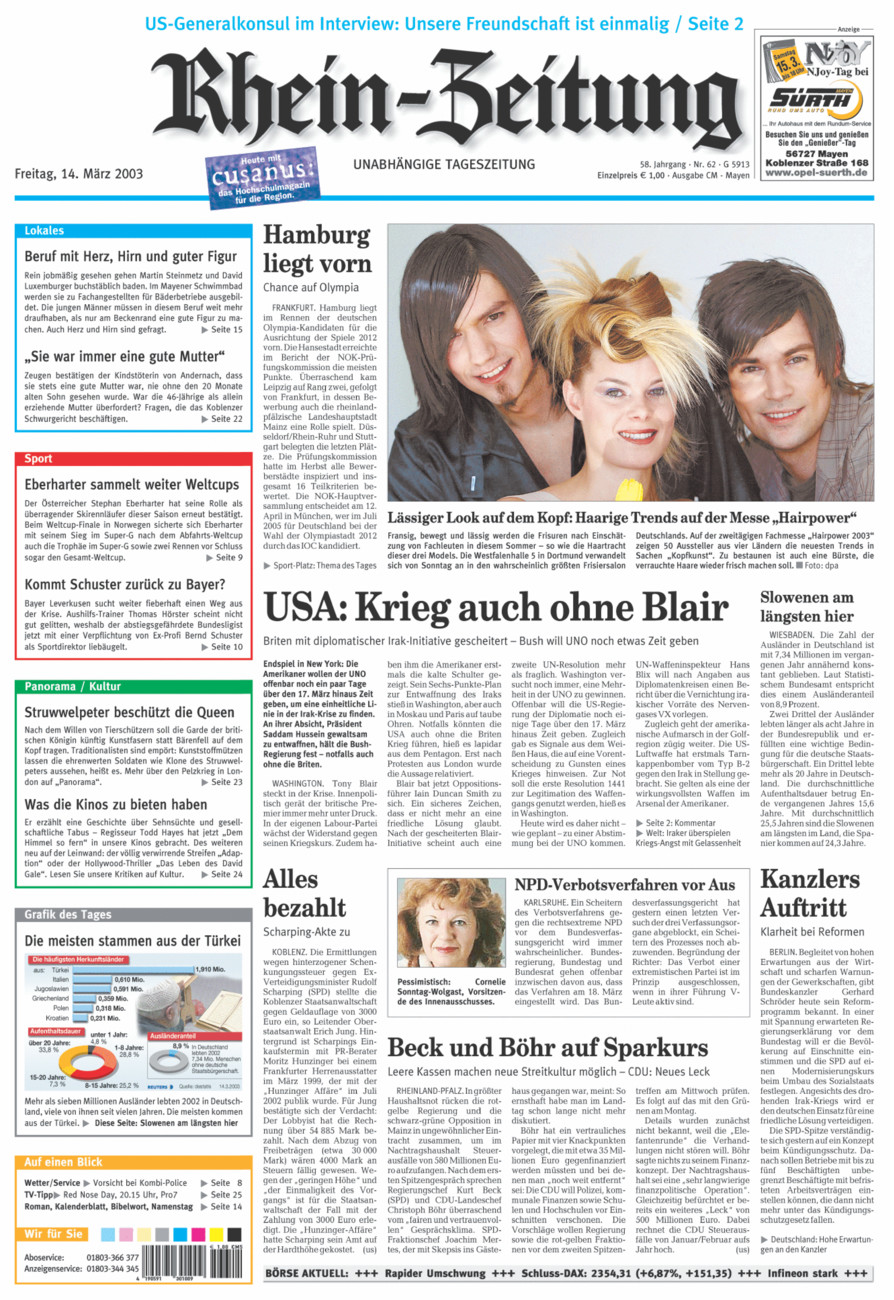 Rhein-Zeitung Andernach & Mayen vom Freitag, 14.03.2003