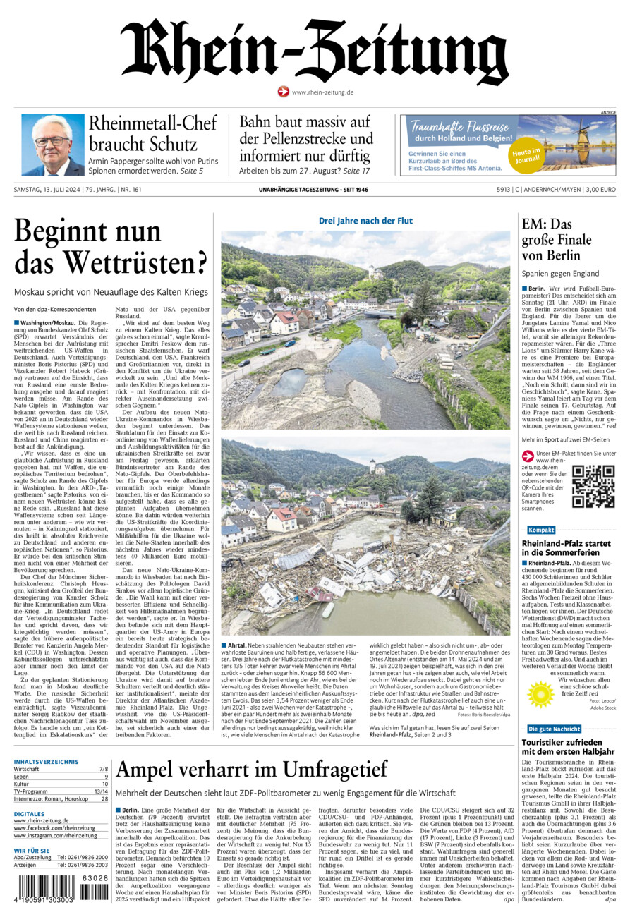 Rhein-Zeitung Andernach & Mayen vom Samstag, 13.07.2024