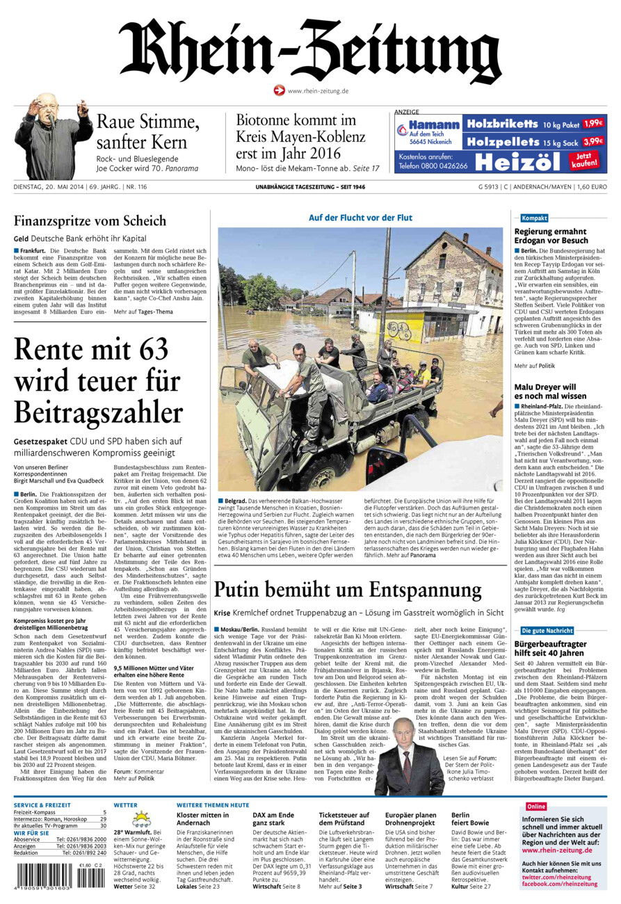 Rhein-Zeitung Andernach & Mayen vom Dienstag, 20.05.2014