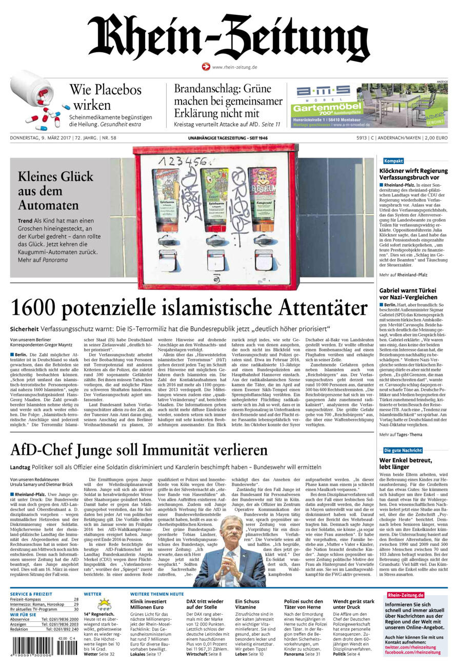 Rhein-Zeitung Andernach & Mayen vom Donnerstag, 09.03.2017