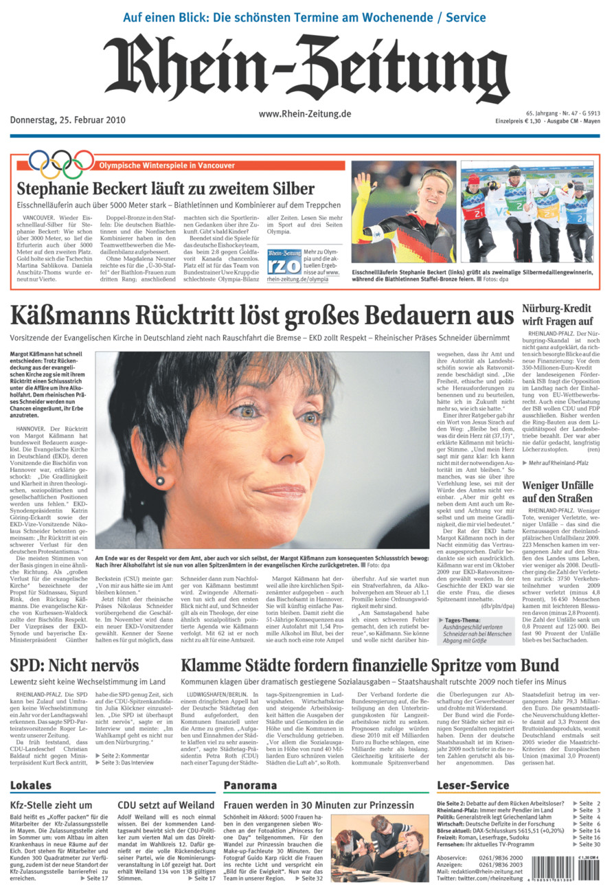 Rhein-Zeitung Andernach & Mayen vom Donnerstag, 25.02.2010