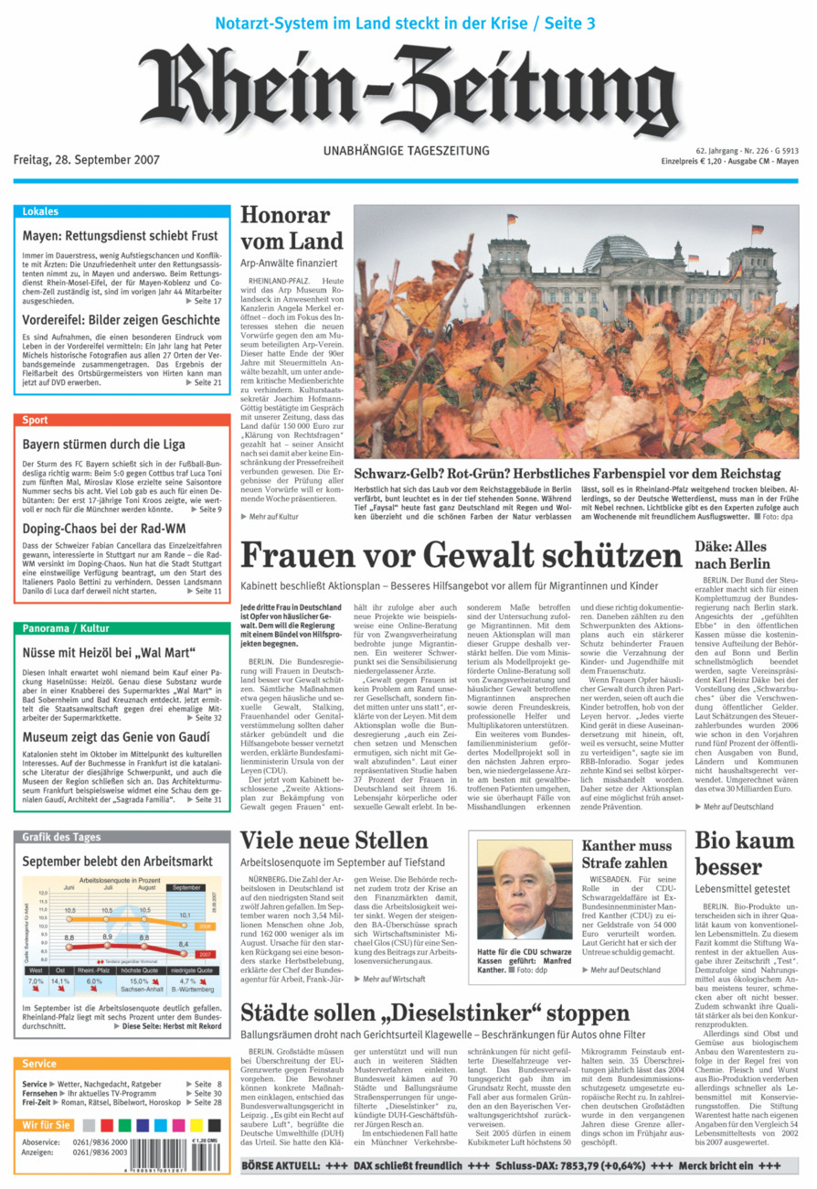 Rhein-Zeitung Andernach & Mayen vom Freitag, 28.09.2007