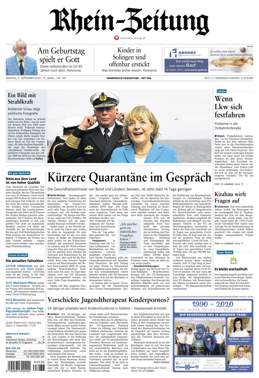 Rhein-Zeitung Andernach & Mayen vom Samstag, 05.09.2020