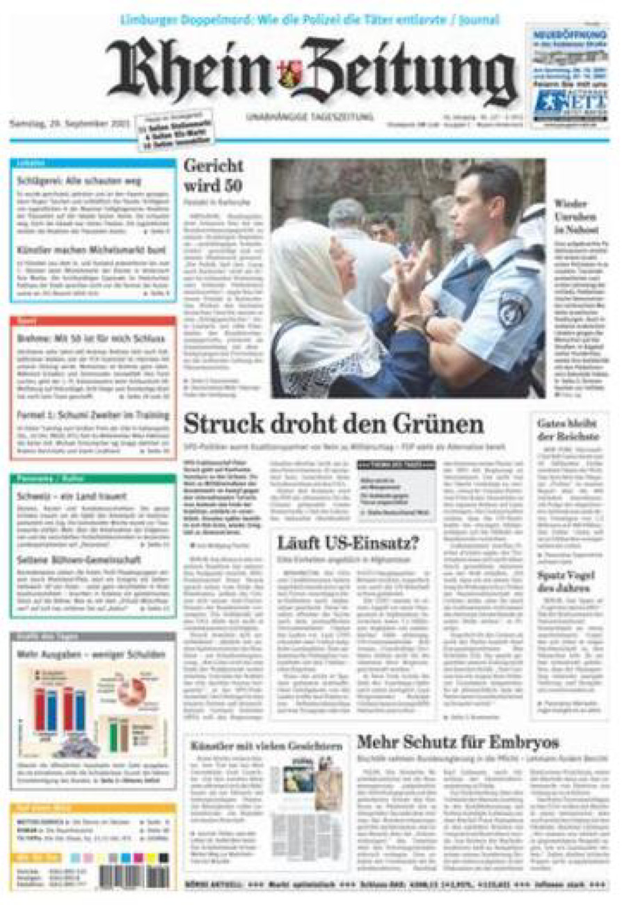 Rhein-Zeitung Andernach & Mayen vom Samstag, 29.09.2001