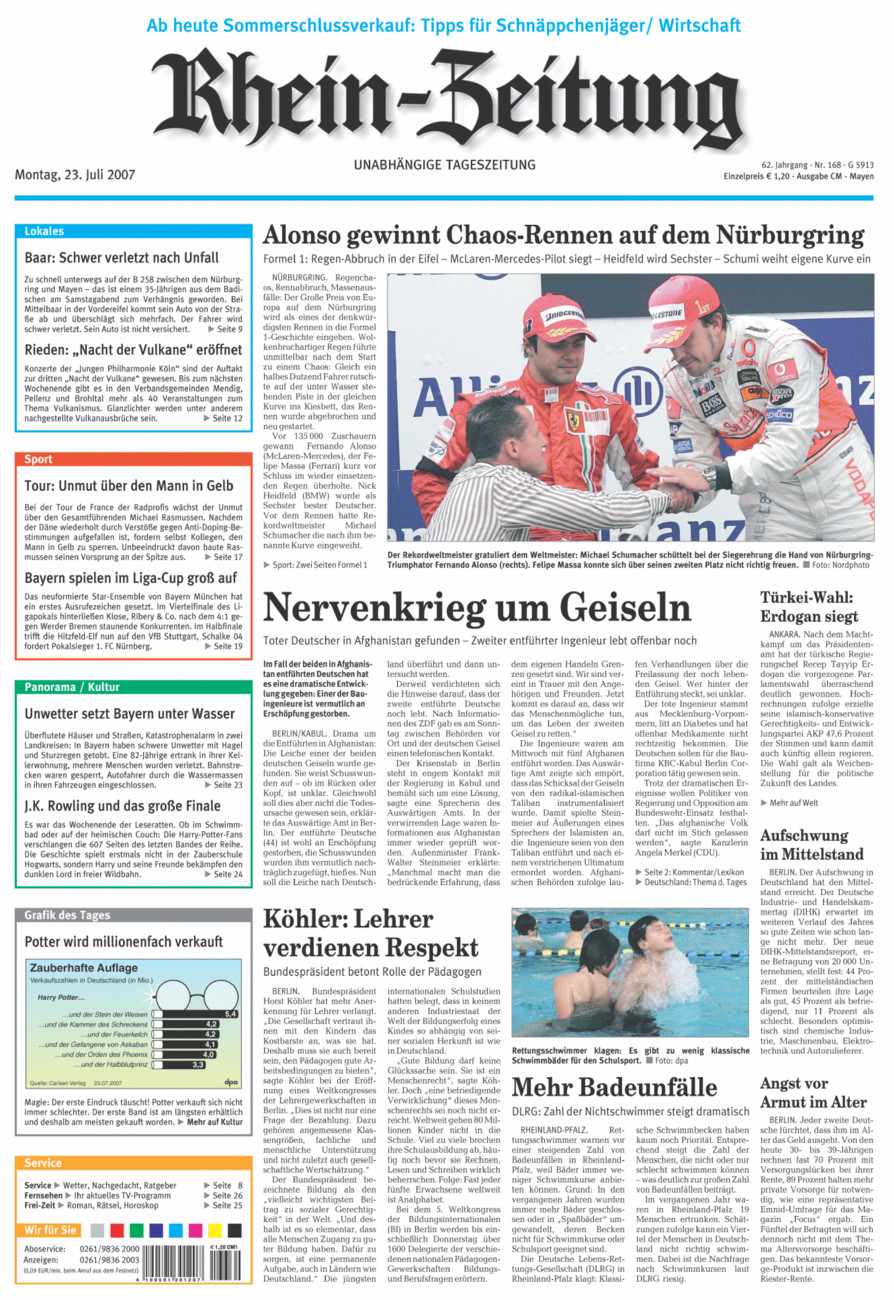 Rhein-Zeitung Andernach & Mayen vom Montag, 23.07.2007