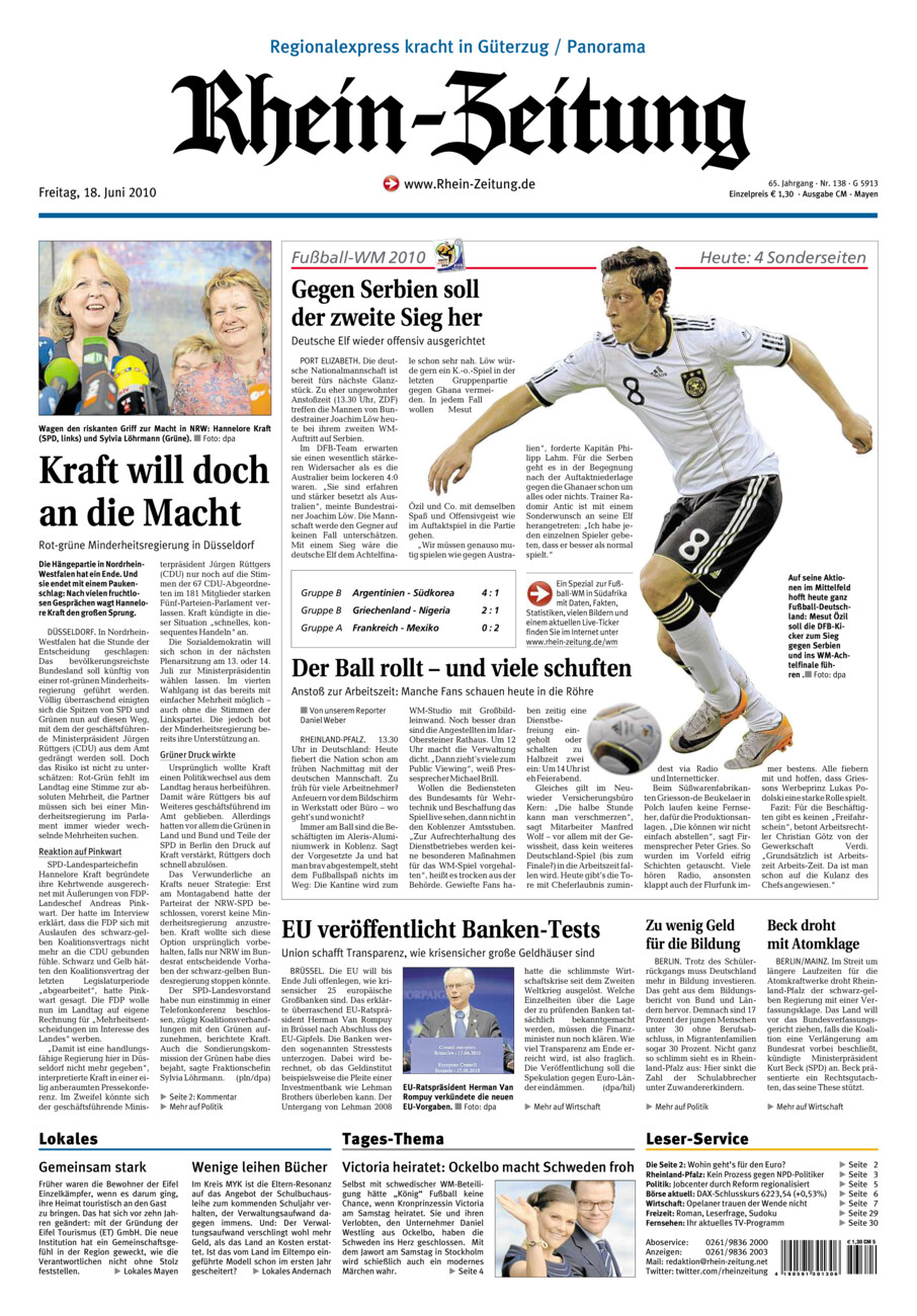 Rhein-Zeitung Andernach & Mayen vom Freitag, 18.06.2010