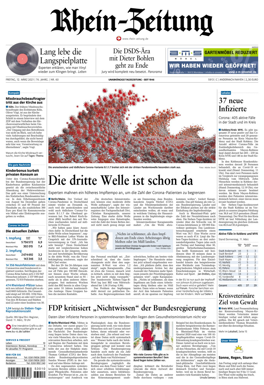 Rhein-Zeitung Andernach & Mayen vom Freitag, 12.03.2021