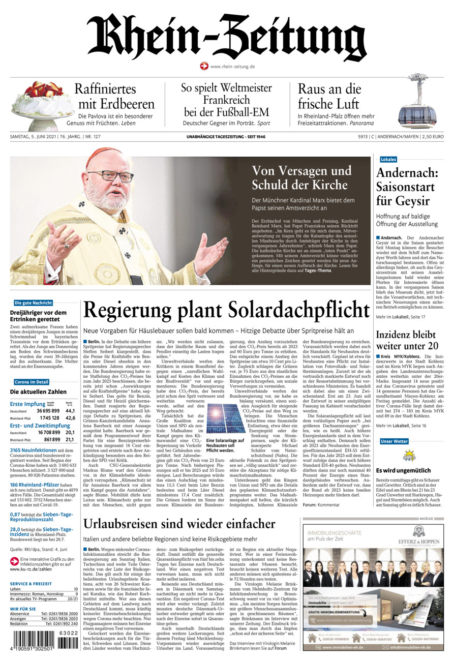 Rhein-Zeitung Andernach & Mayen vom Samstag, 05.06.2021