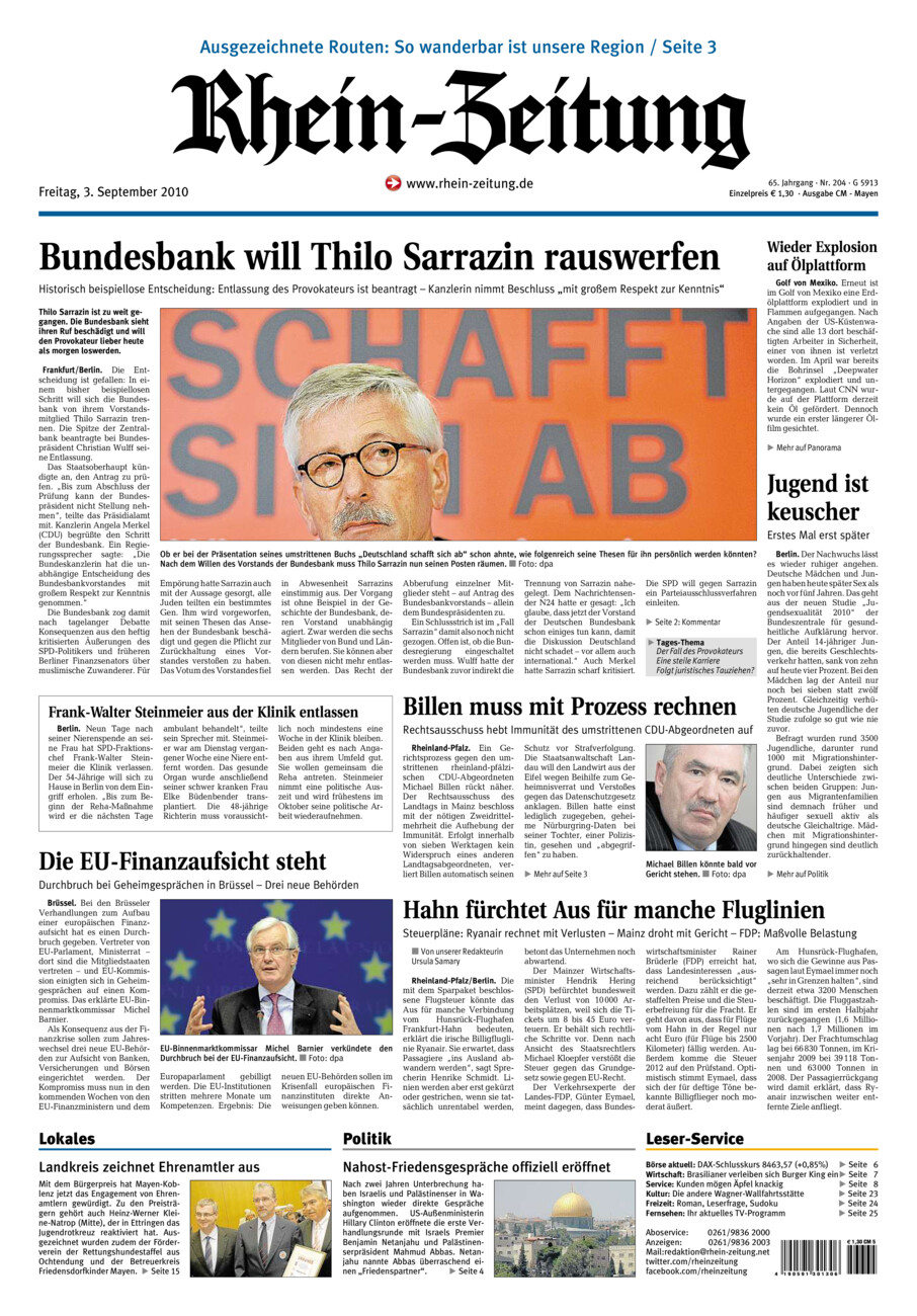 Rhein-Zeitung Andernach & Mayen vom Freitag, 03.09.2010