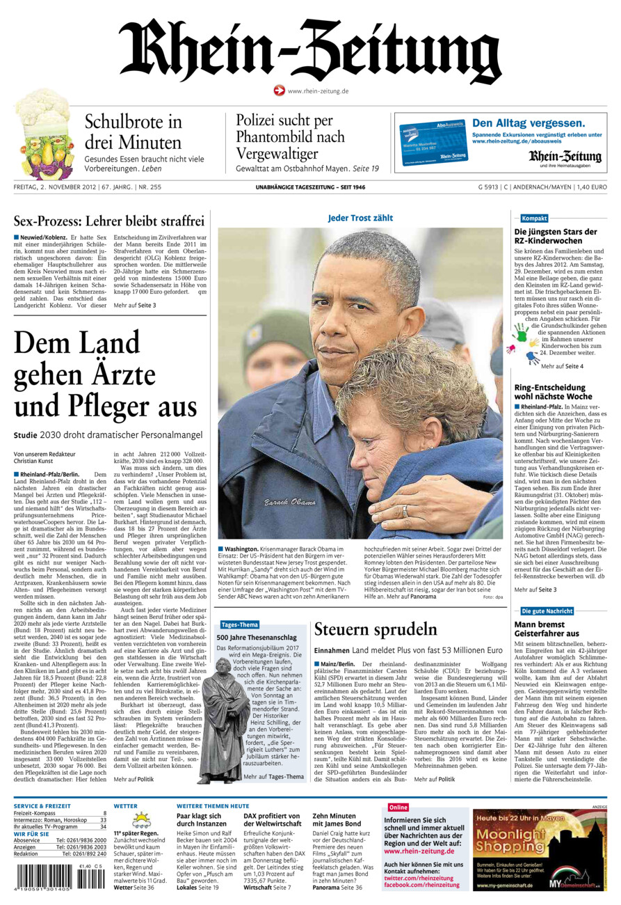Rhein-Zeitung Andernach & Mayen vom Freitag, 02.11.2012
