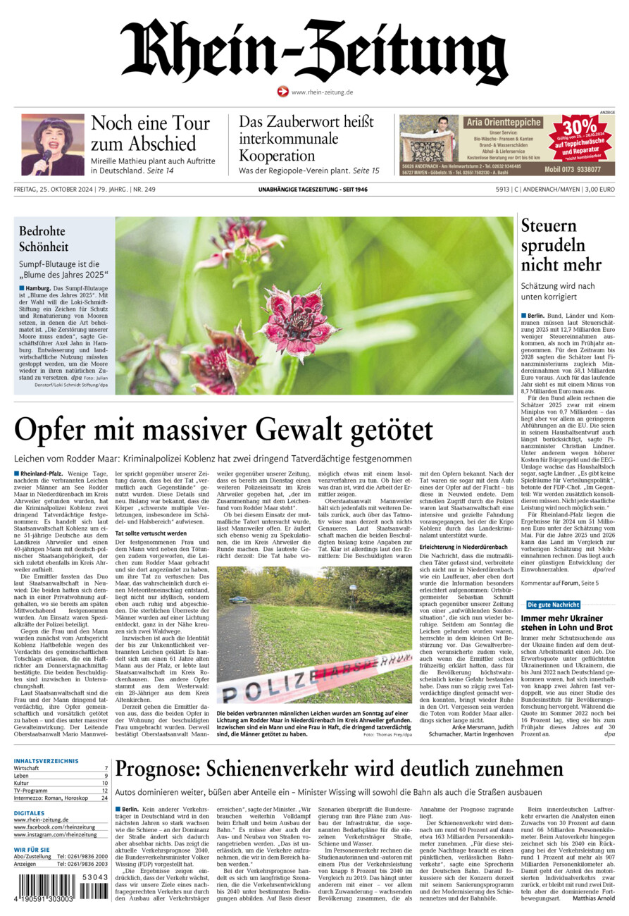 Rhein-Zeitung Andernach & Mayen vom Freitag, 25.10.2024