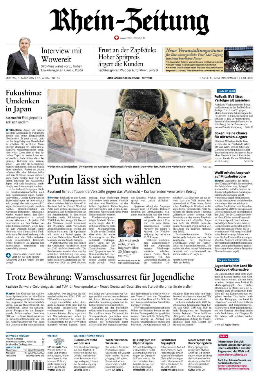 Rhein-Zeitung Andernach & Mayen vom Montag, 05.03.2012