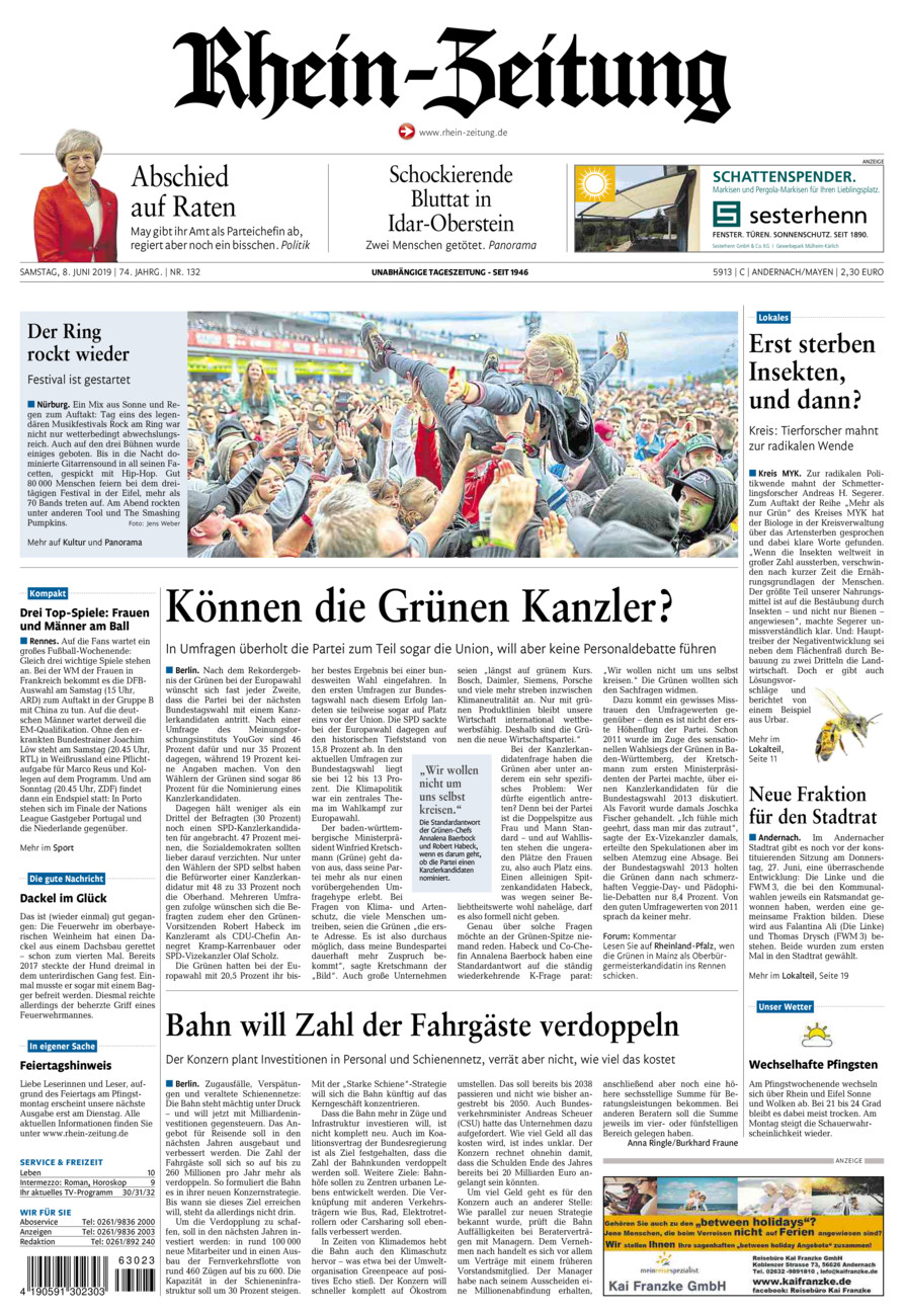 Rhein-Zeitung Andernach & Mayen vom Samstag, 08.06.2019
