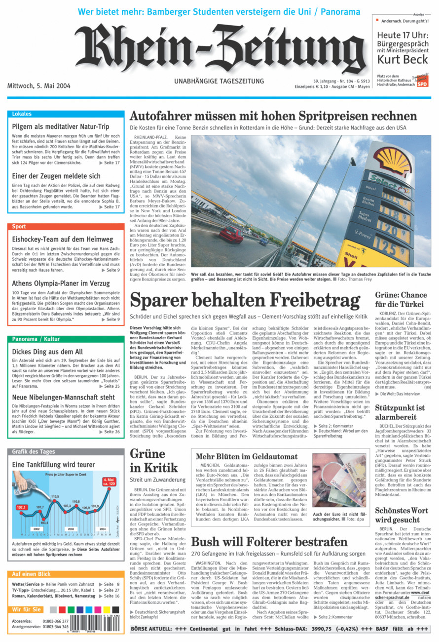 Rhein-Zeitung Andernach & Mayen vom Mittwoch, 05.05.2004