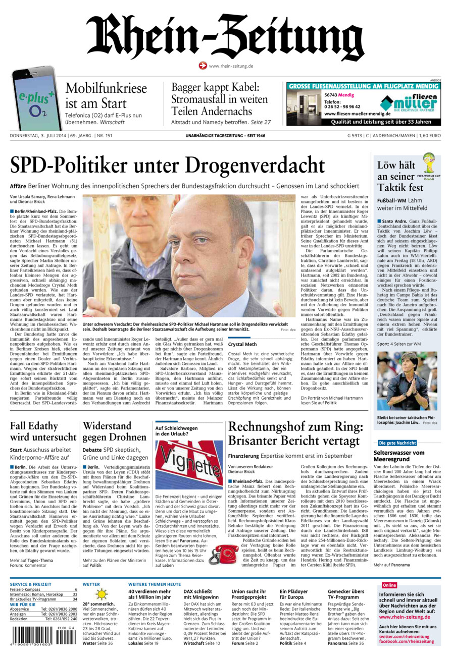 Rhein-Zeitung Andernach & Mayen vom Donnerstag, 03.07.2014