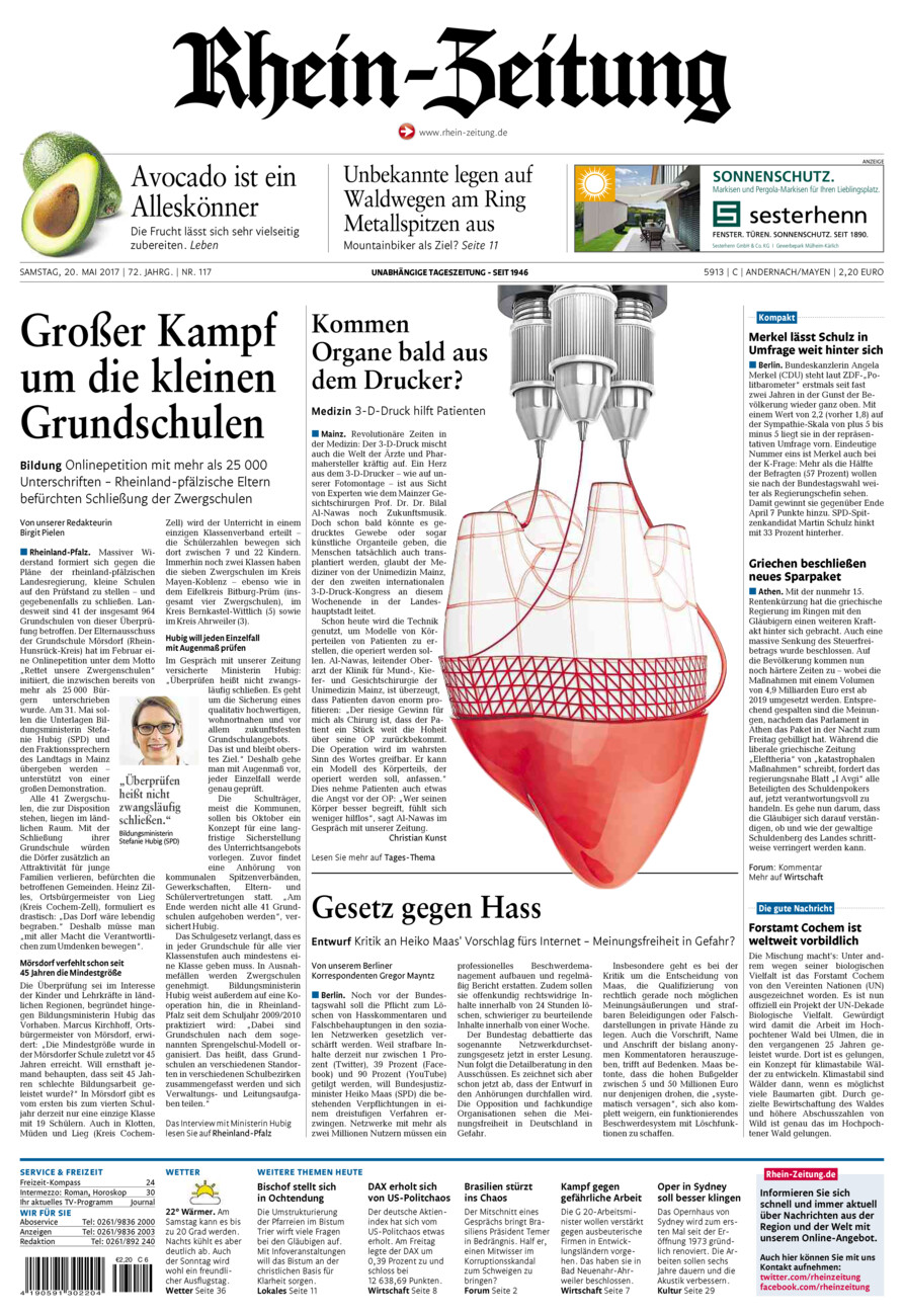 Rhein-Zeitung Andernach & Mayen vom Samstag, 20.05.2017
