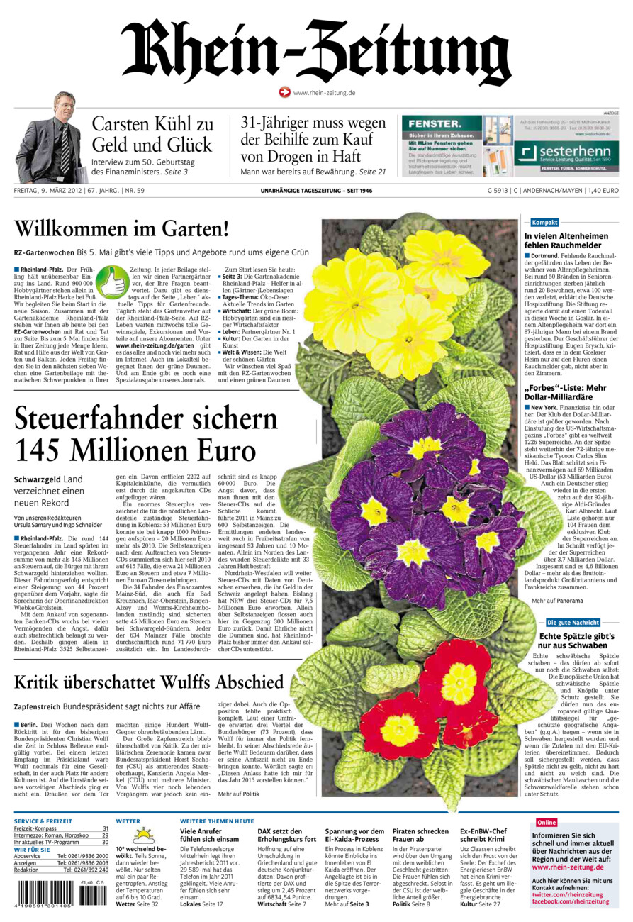 Rhein-Zeitung Andernach & Mayen vom Freitag, 09.03.2012