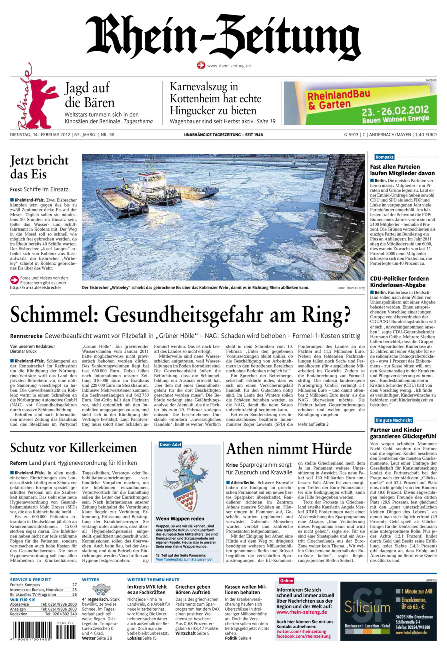 Rhein-Zeitung Andernach & Mayen vom Dienstag, 14.02.2012