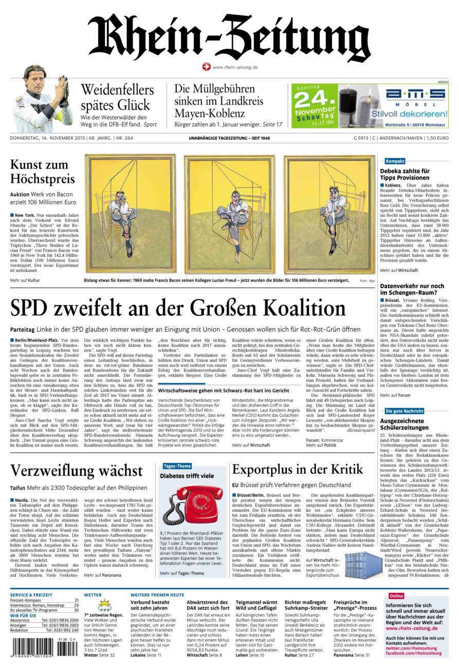 Rhein-Zeitung Andernach & Mayen vom Donnerstag, 14.11.2013