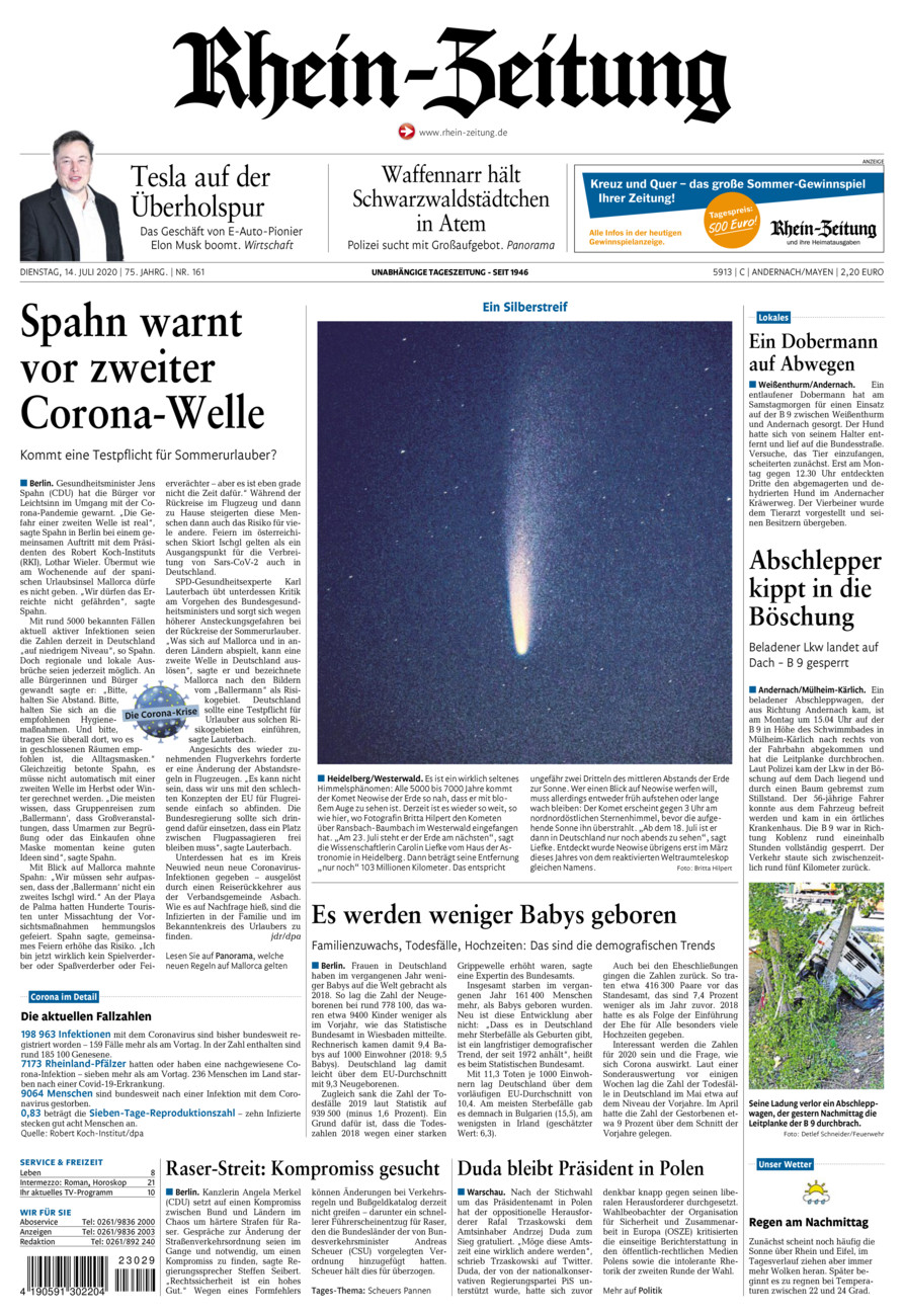 Rhein-Zeitung Andernach & Mayen vom Dienstag, 14.07.2020