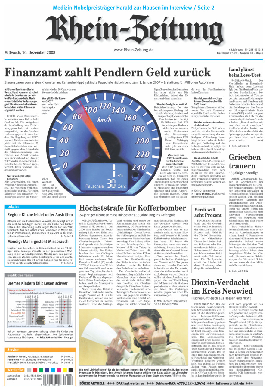 Rhein-Zeitung Andernach & Mayen vom Mittwoch, 10.12.2008