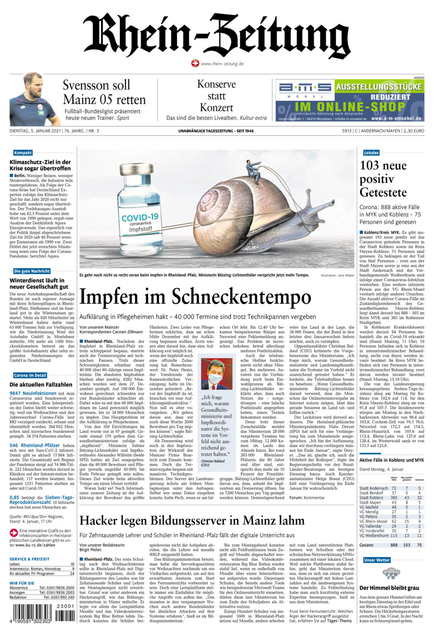 Rhein-Zeitung Andernach & Mayen vom Dienstag, 05.01.2021