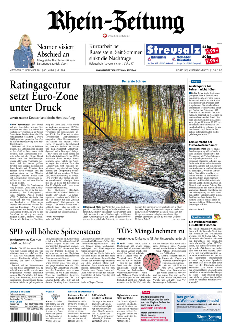 Rhein-Zeitung Andernach & Mayen vom Mittwoch, 07.12.2011