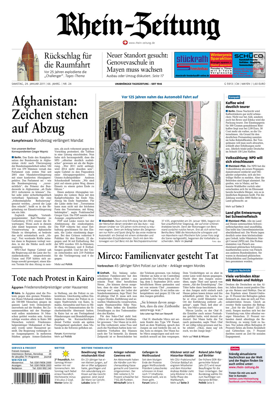 Rhein-Zeitung Andernach & Mayen vom Samstag, 29.01.2011
