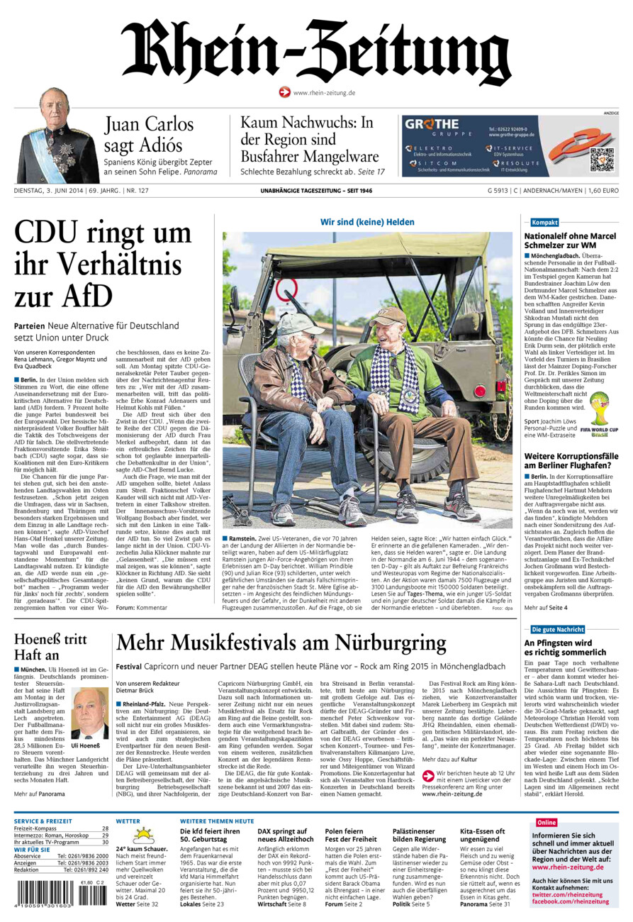 Rhein-Zeitung Andernach & Mayen vom Dienstag, 03.06.2014