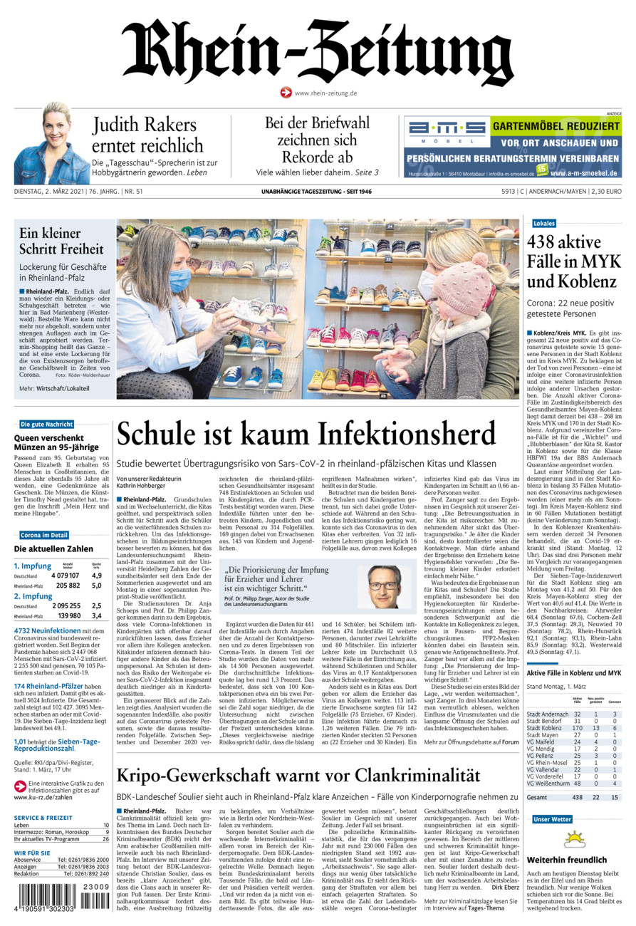 Rhein-Zeitung Andernach & Mayen vom Dienstag, 02.03.2021
