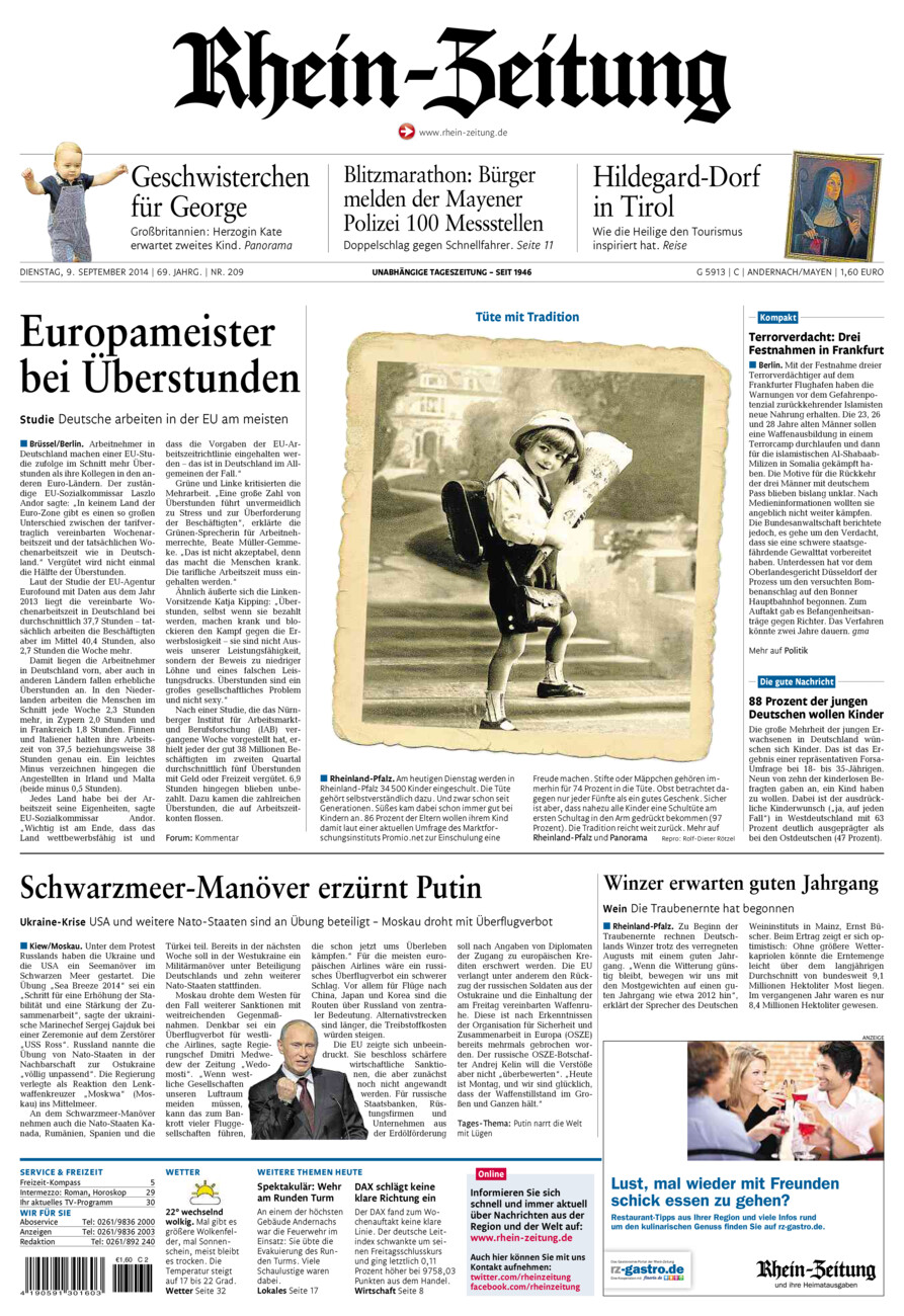 Rhein-Zeitung Andernach & Mayen vom Dienstag, 09.09.2014