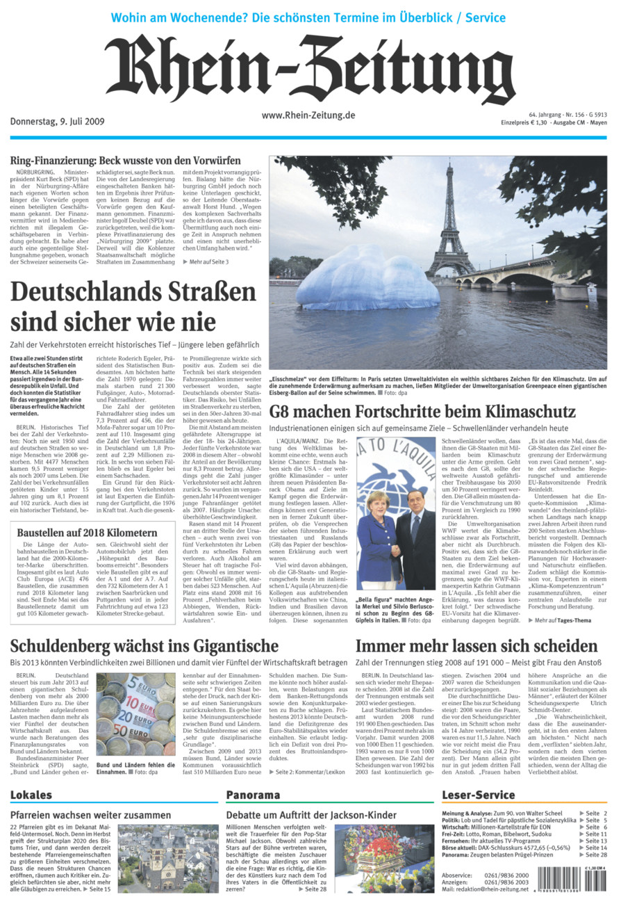 Rhein-Zeitung Andernach & Mayen vom Donnerstag, 09.07.2009