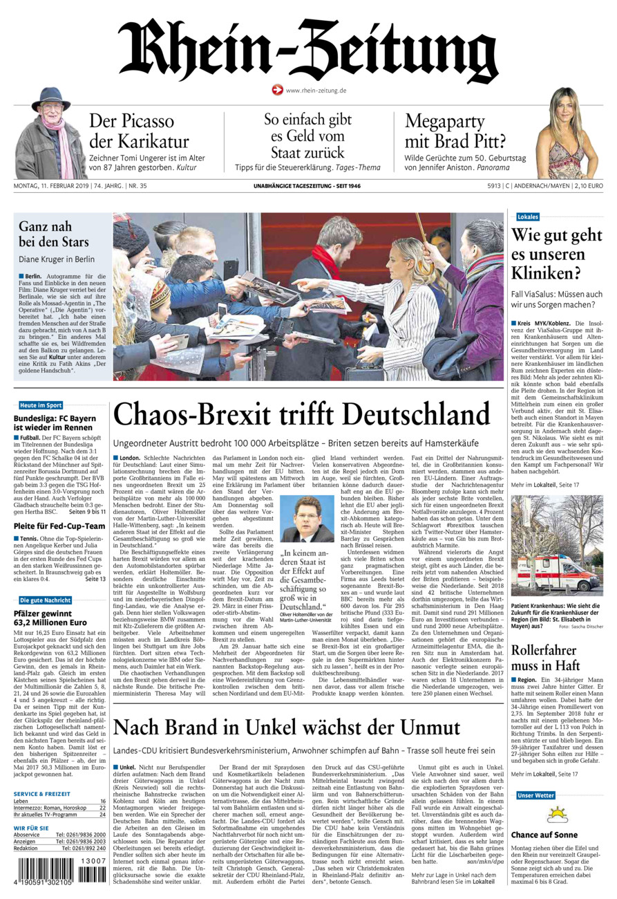 Rhein-Zeitung Andernach & Mayen vom Montag, 11.02.2019