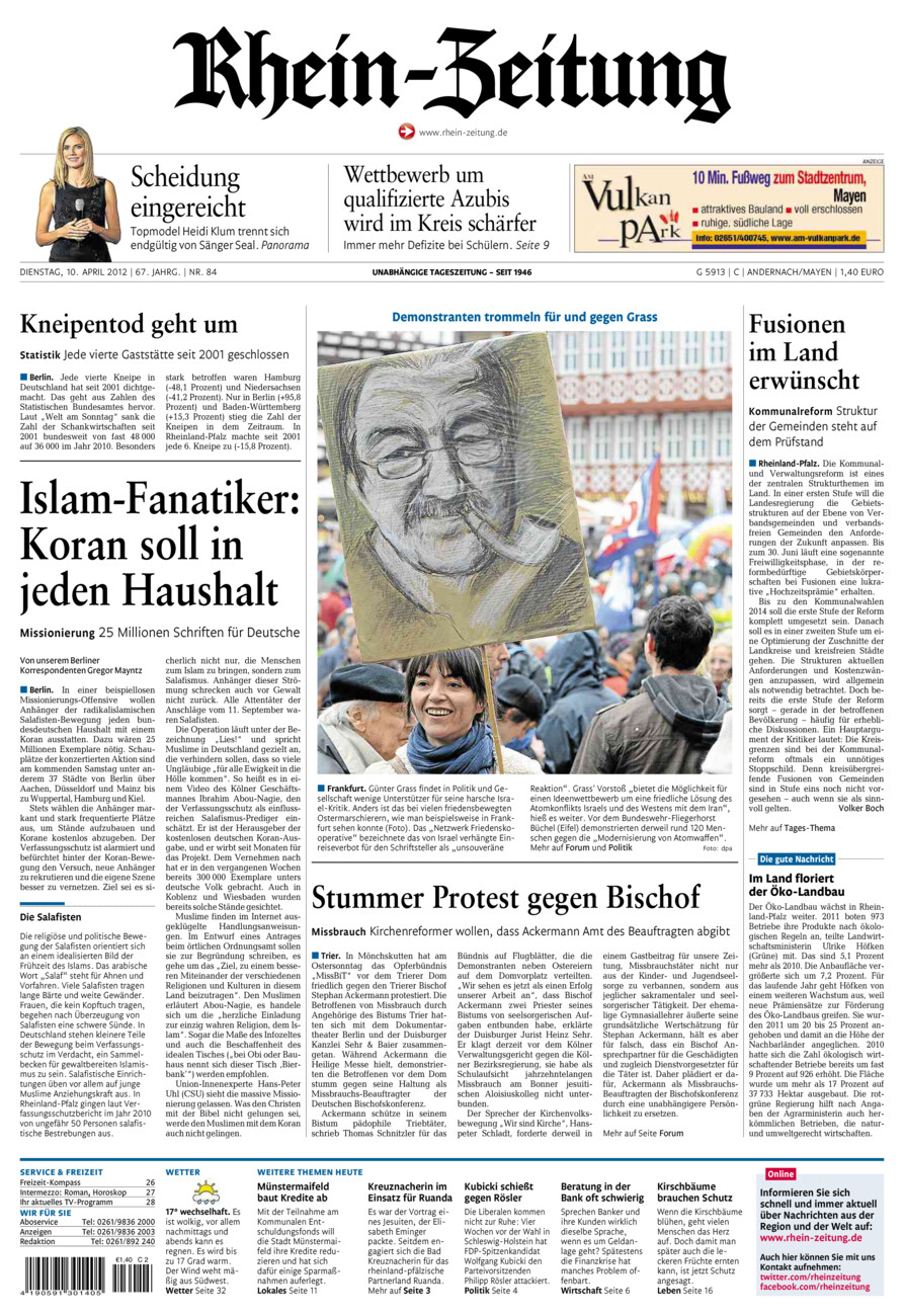 Rhein-Zeitung Andernach & Mayen vom Dienstag, 10.04.2012