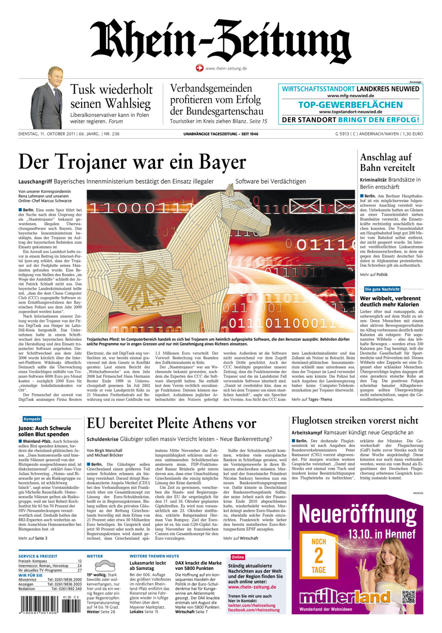 Rhein-Zeitung Andernach & Mayen vom Dienstag, 11.10.2011