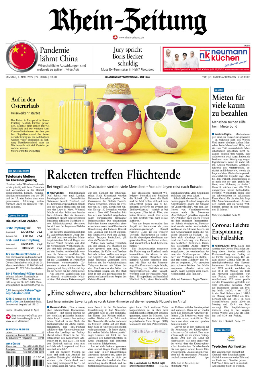 Rhein-Zeitung Andernach & Mayen vom Samstag, 09.04.2022