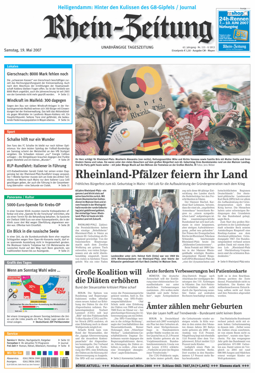 Rhein-Zeitung Andernach & Mayen vom Samstag, 19.05.2007
