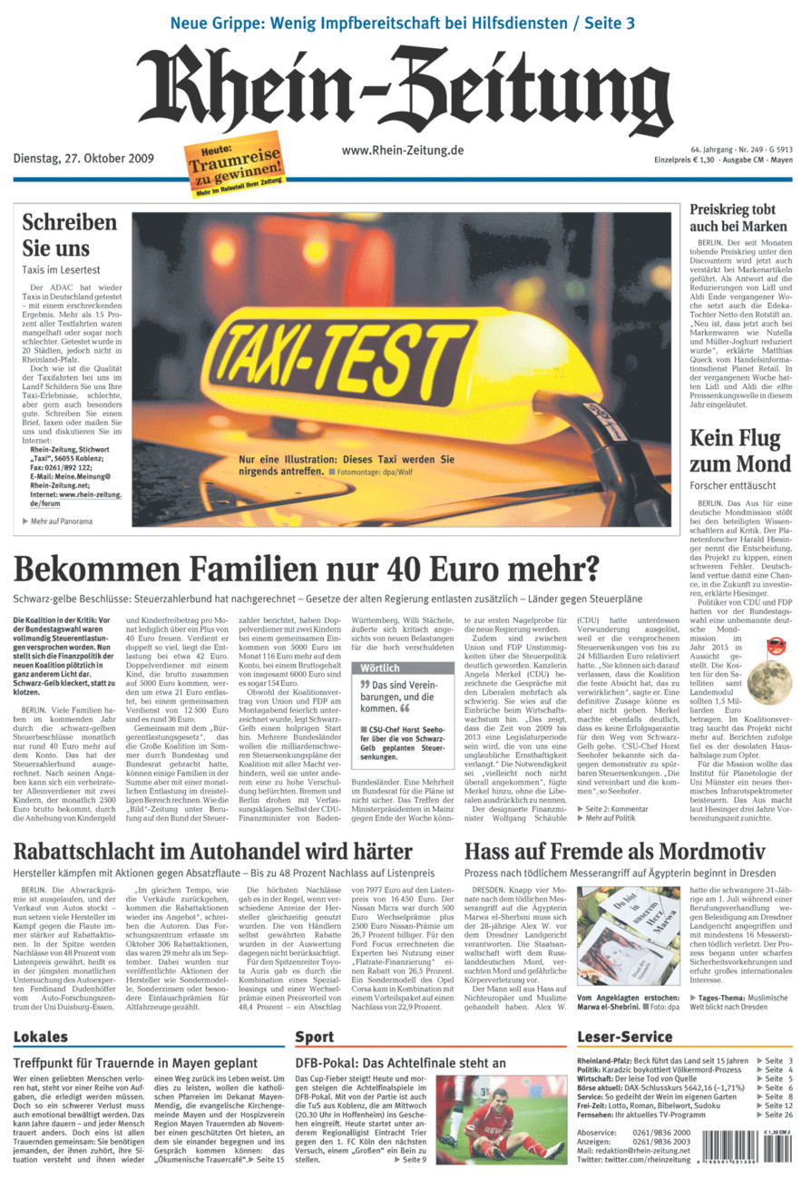 Rhein-Zeitung Andernach & Mayen vom Dienstag, 27.10.2009