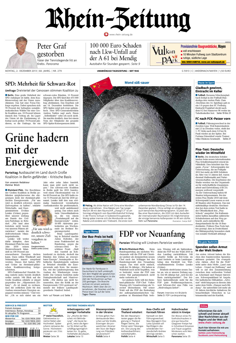 Rhein-Zeitung Andernach & Mayen vom Montag, 02.12.2013