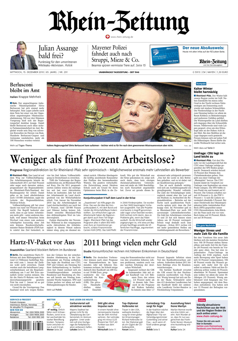 Rhein-Zeitung Andernach & Mayen vom Mittwoch, 15.12.2010