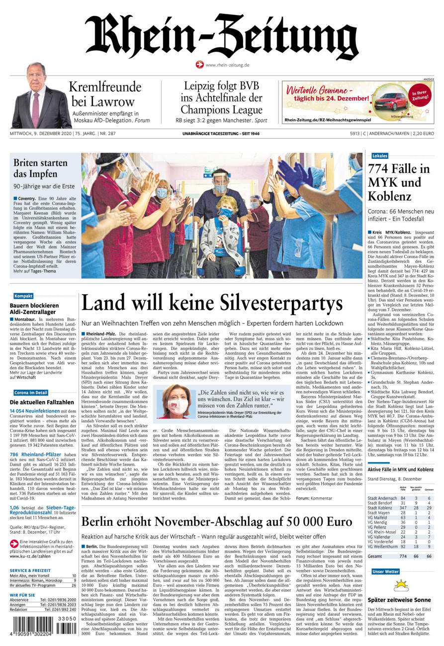 Rhein-Zeitung Andernach & Mayen vom Mittwoch, 09.12.2020