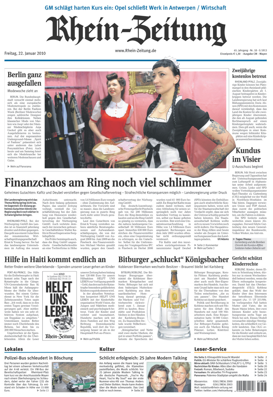 Rhein-Zeitung Andernach & Mayen vom Freitag, 22.01.2010